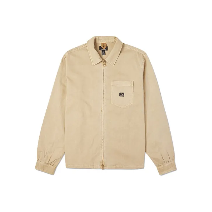 Converse WOVEN ZIPPER Jackets Unisex Khaki-0