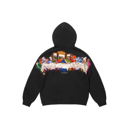 Supreme Last Supper Embroidered Zip Up Hooded Sweater