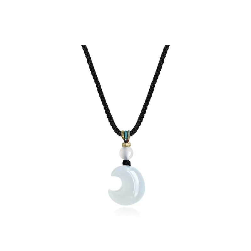 Tang Zhi Natural Serpentine Jade Necklaces Unisex-1