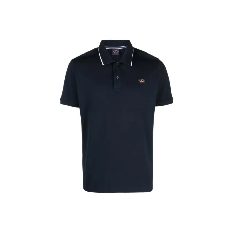 Paul & Shark Logo patch Cotton Polo Shirt-0