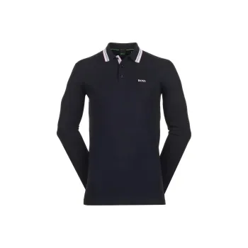 HUGO BOSS Logo Embroidered Long Sleeved Polo Shirt