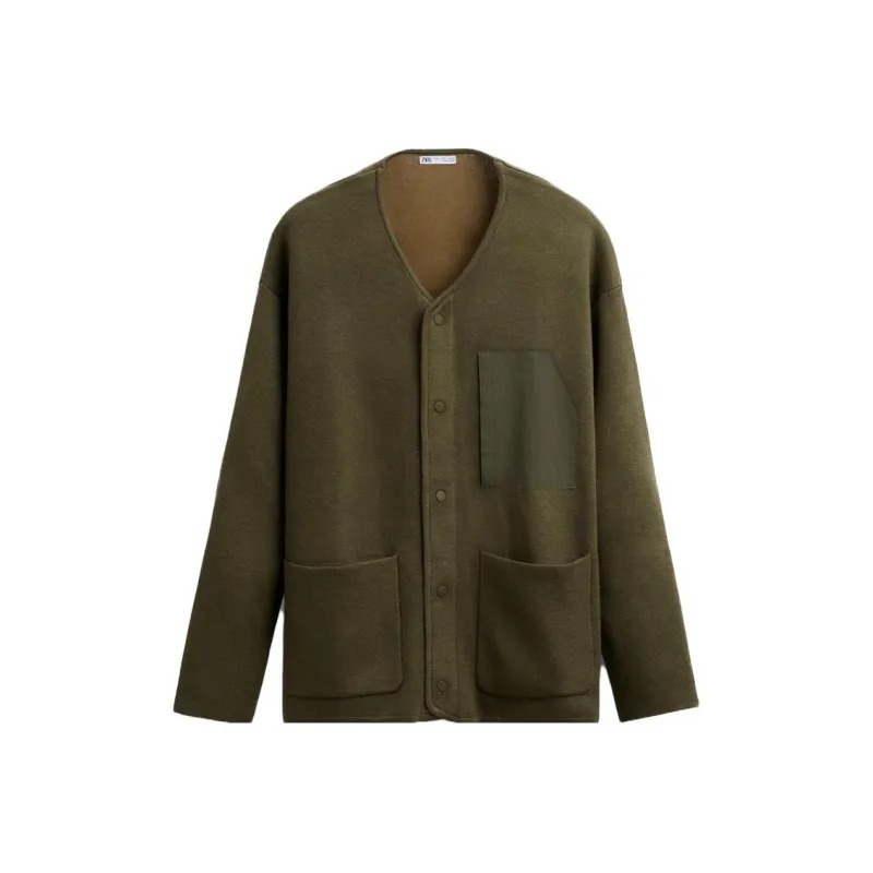 ZARA Sweaters Men Olive Green-0