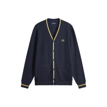 FRED PERRY Logo embroidered Button up Cardigan