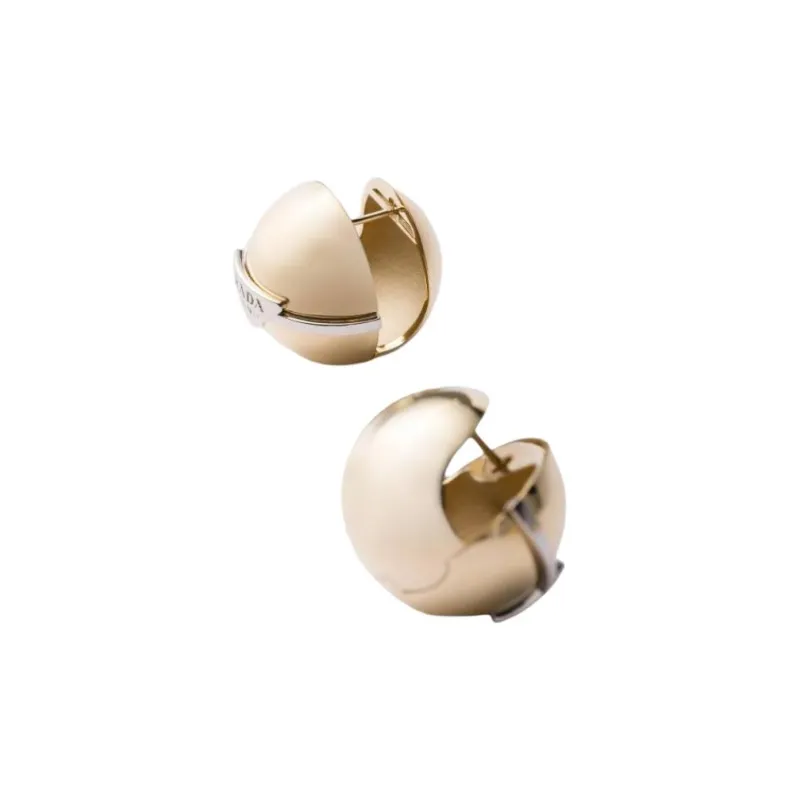 PRADA Metal Earrings Women's Gold-1