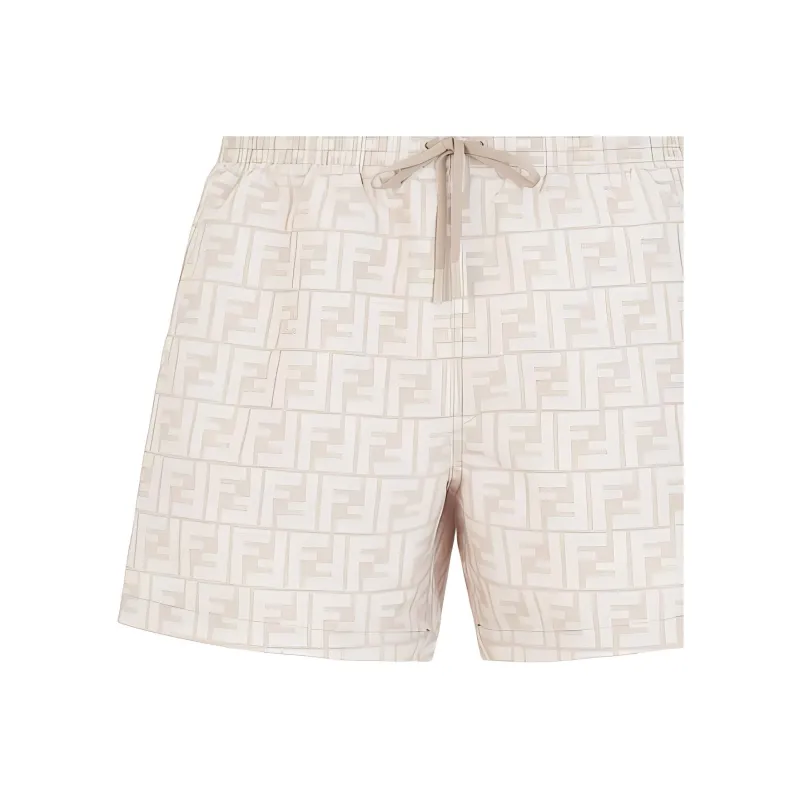 FENDI Ff Printed Drawstring Swim Shorts-3