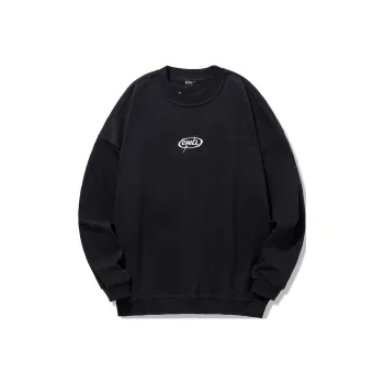 GUKUUL Reversible Letter Print Crew Neck Pullover Sweatshirt Unisex