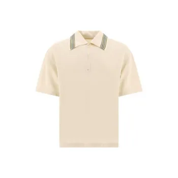 Kapital Stripe trimmed Cotton Polo Shirt