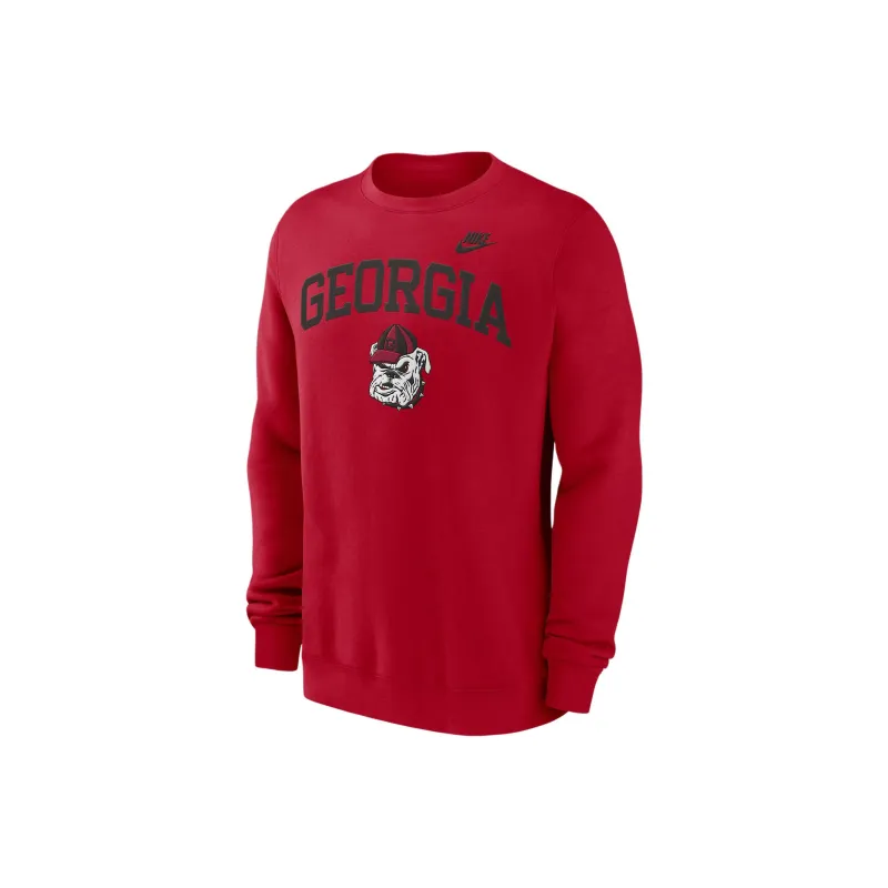Nike Georgia Bulldogs Legacy Classic Arch Over Logo Men's Nike College Pullover Crew-0