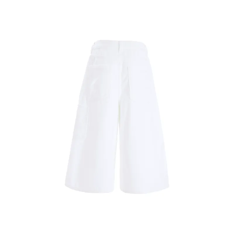 Rose Denim Shorts Women's White-1