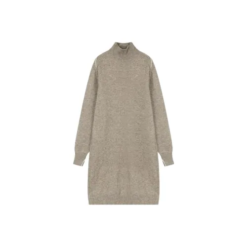 Mo Han Yi Mei Long Sleeved Dress Women's Mocha