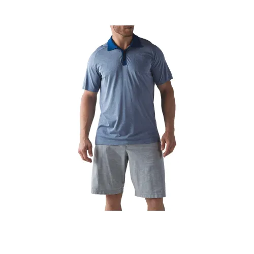 Lululemon Metal Vent Tech Polo Shirt Men's Blue Gray
