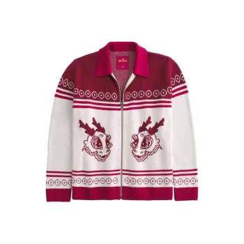 Hollister Year Of The Dragon CNY Series Knitwear Unisex Red
