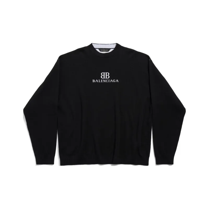Balenciaga Logo Intarsia Knit Jumper-0