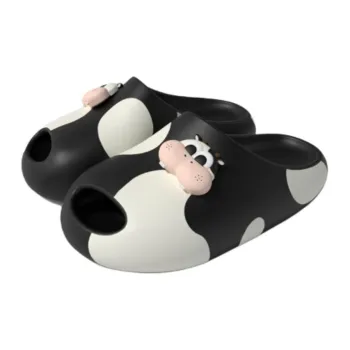 ALPLUME Home Slippers Black, White