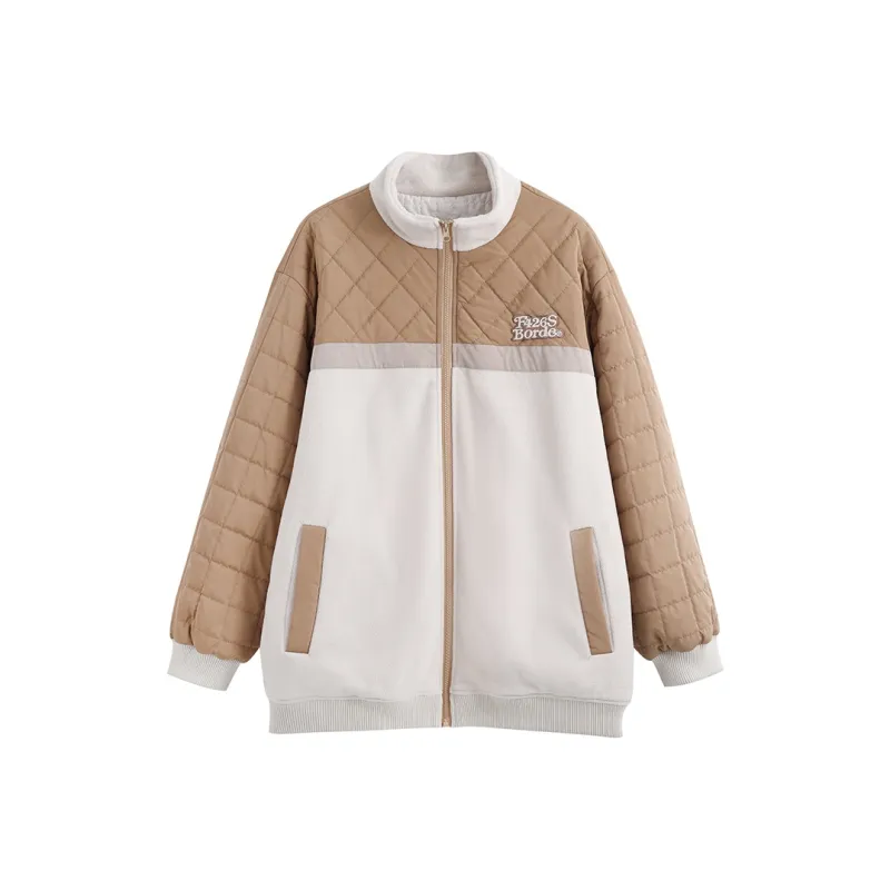 F426 Loose Fit Jacket Unisex Khaki & White-0