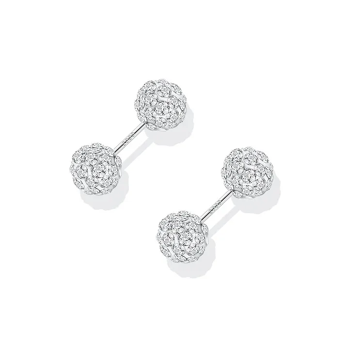 Rhymes S999 Fine Silver Stud Earrings Women's-4