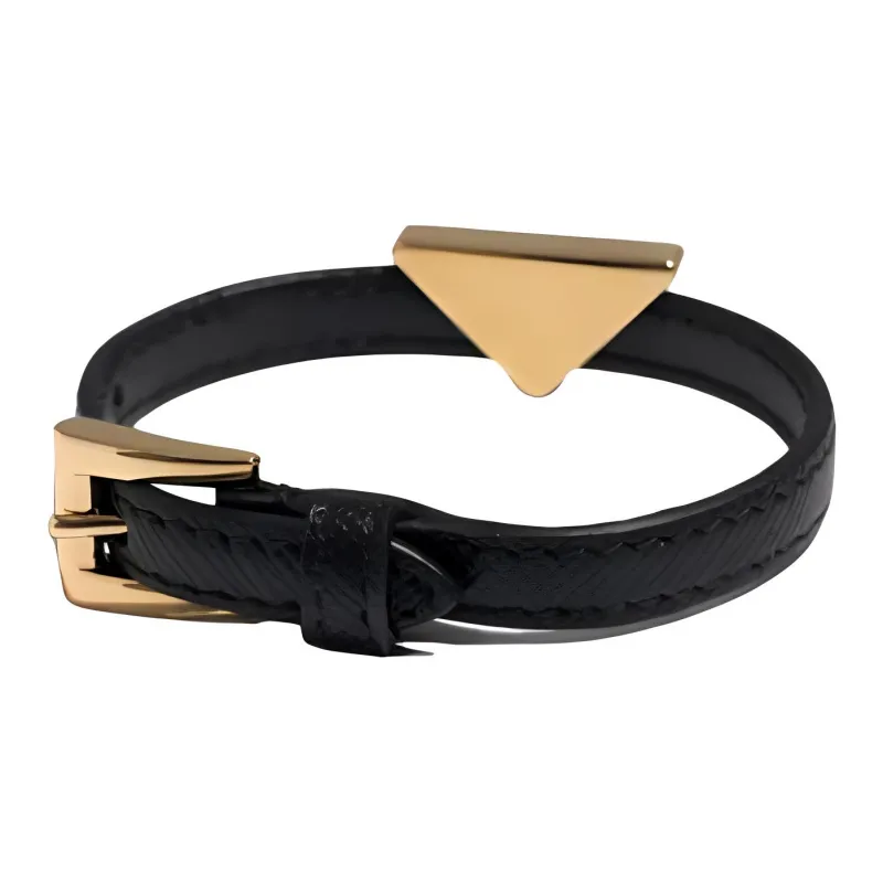 PRADA Leather Bracelets Women's Black-1