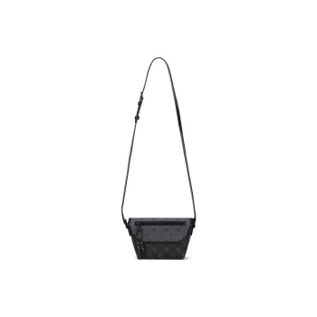 LOUIS VUITTON Leather Trim Shoulder Bag Crossbody Bag Men's Gray & Black