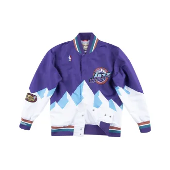 Mitchell Ness Jackets Unisex Blue With White Lettering
