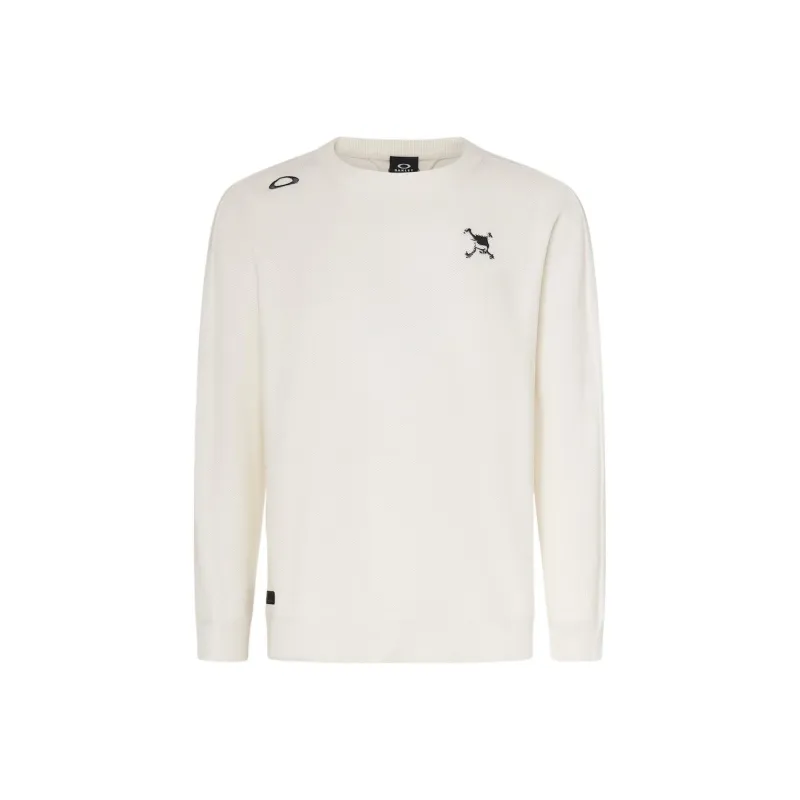 Oakley Skull Surface Sweater Crew Sweatshirt Unisex White-0