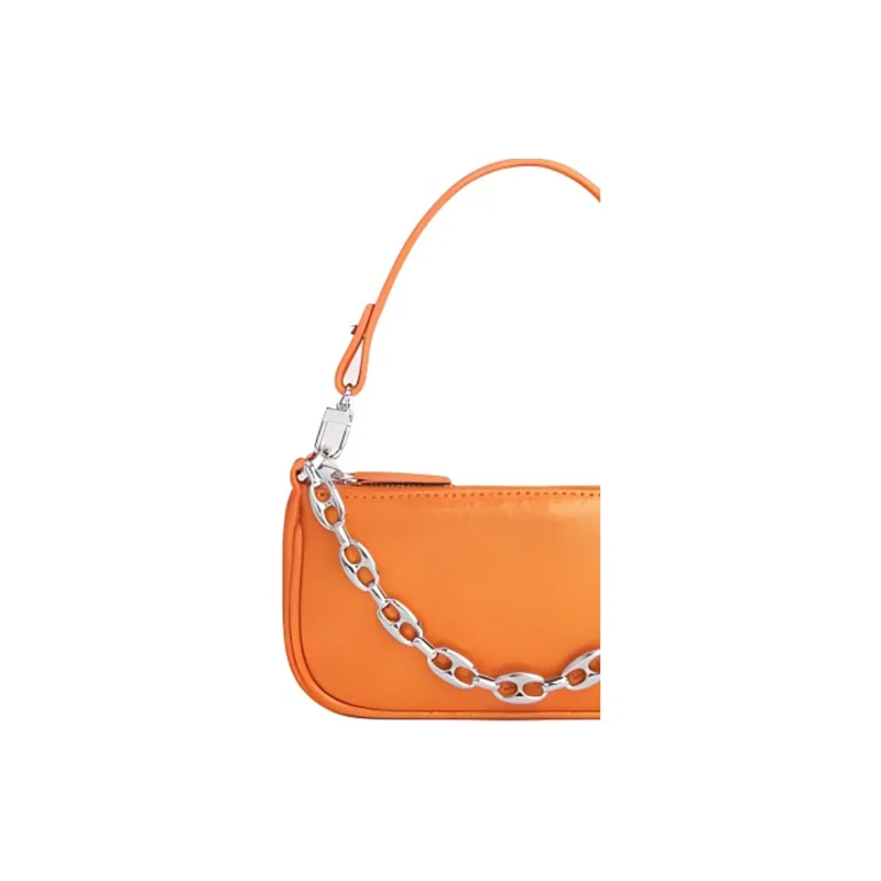 By Far Mini Rachel Cow Leather Handbag Shoulder Bag Small Size Women's Burnt Orange-2