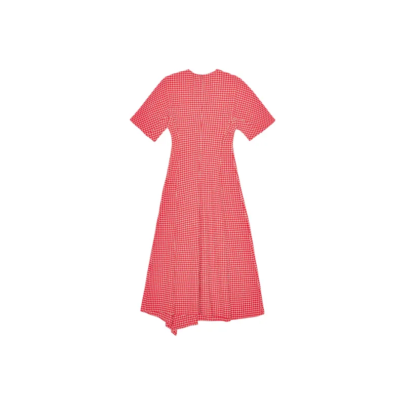 GANNI Short Sleeved Dress Women's Race Red-1