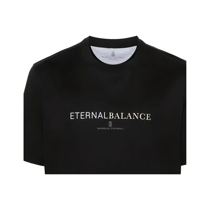 Brunello Cucinelli Logo Printed Crewneck T Shirt-5