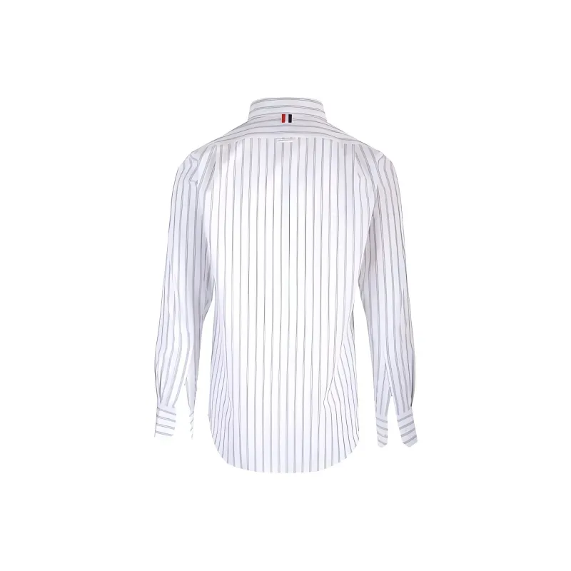 THOM BROWNE Striped Long Sleeved Buttoned Shirt-1