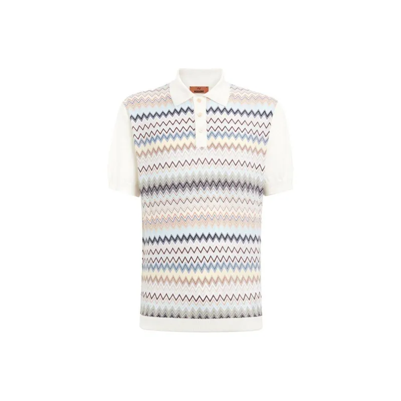 MISSONI Zigzag Knit Polo Shirt-0