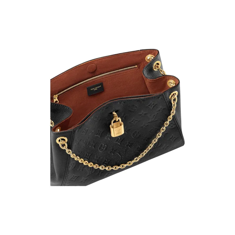 LOUIS VUITTON Cow Leather One Shoulder Handbag Small Size Women's Black-4
