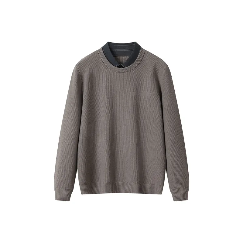H YXIANG Knitwear Men Coffee-0