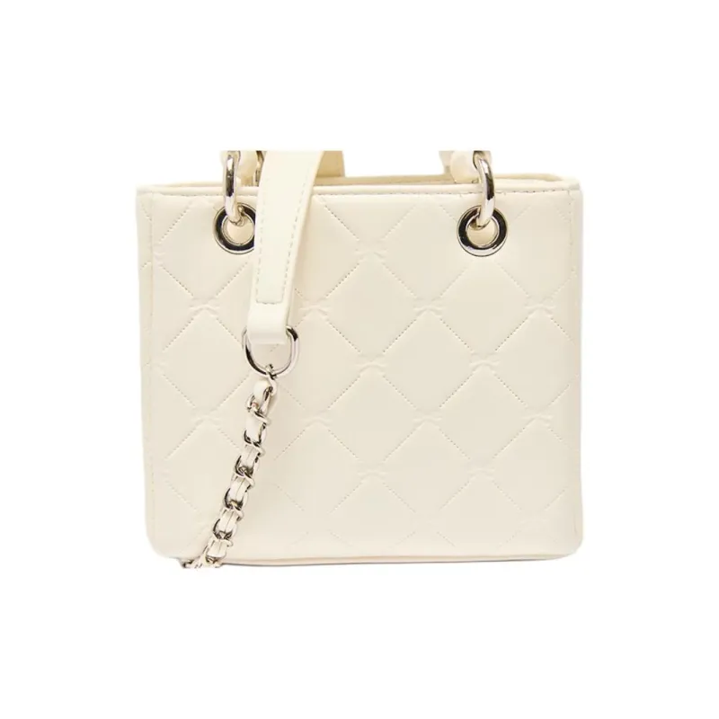 Three Blessings PU One Shoulder Handbag Medium Size Women's Beige-7