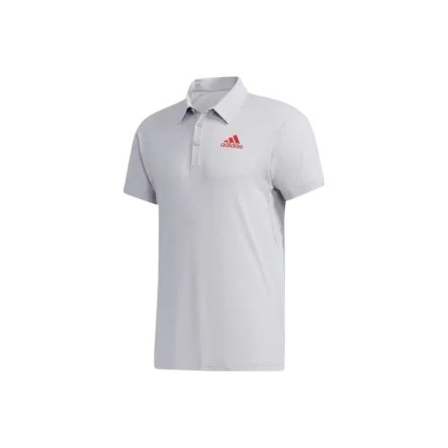 Adidas Tennis HEATHER HEAT.RDY Polo Shirt Men's Light Gray