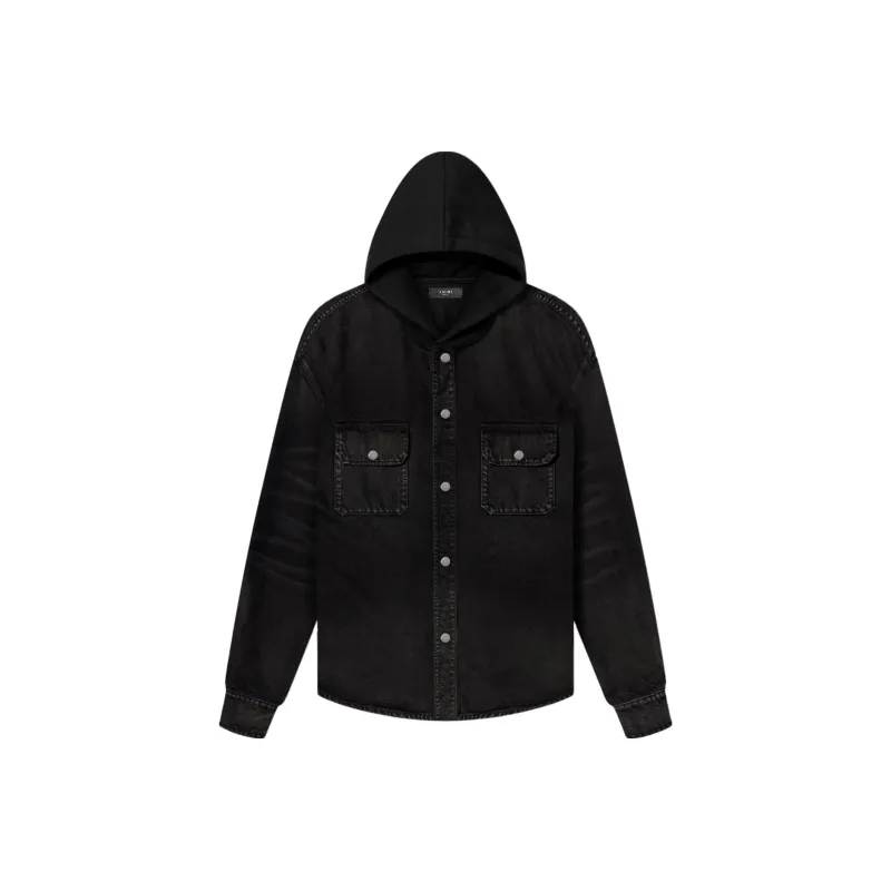 AMIRI Denim Hooded Overshirt-0