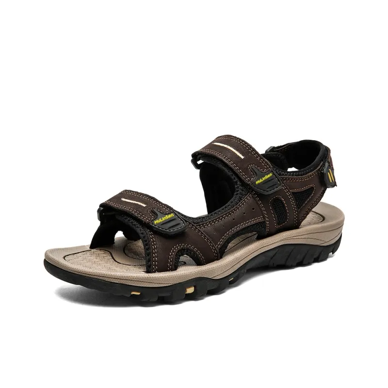 Mulinsen Beach Sandals Men Dark Brown/Black/Green-1