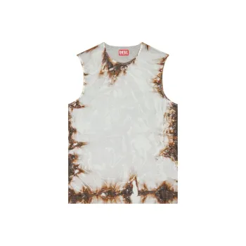 DIESEL T-BISCO-BURN-ART Printed Mesh-front Top