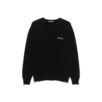 PALM ANGELS Logo Detailed Crew Neck Sweater