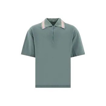 Kapital Striped Collar Half zip Polo Shirt