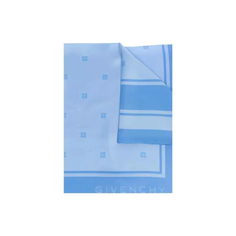 GIVENCHY Silk Scarves Women's Blue-1