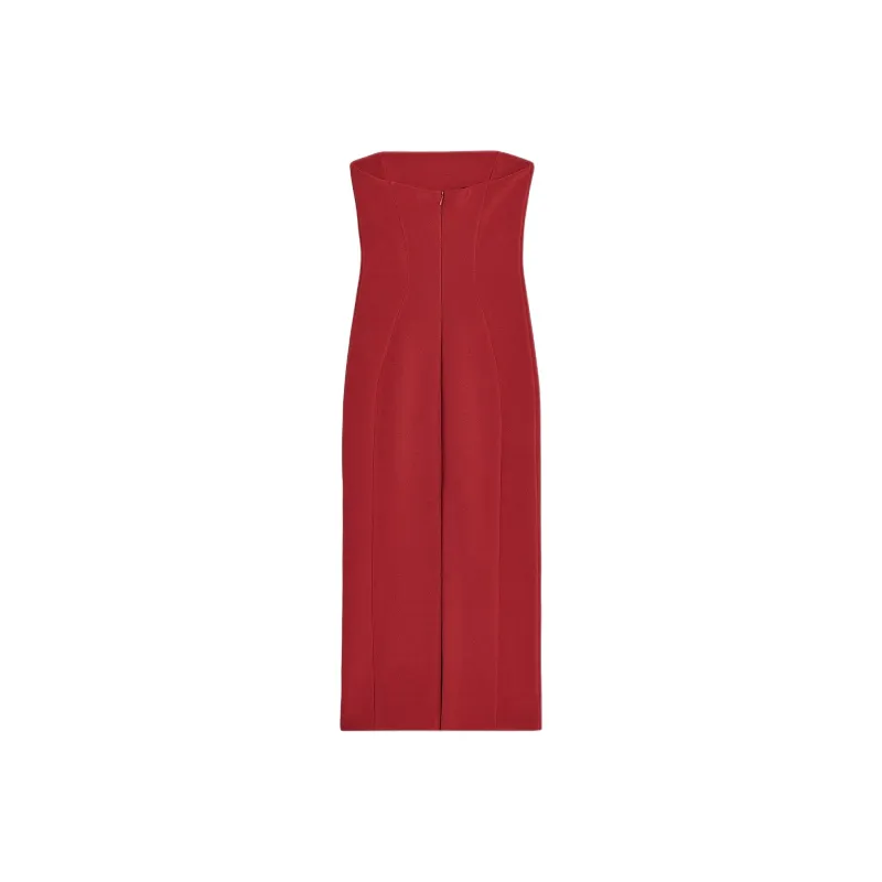 ZARA Sleeveless Dress Women's Dark Red-1
