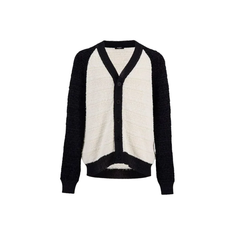 BALMAIN Two Toned Tweed Cardigan-0