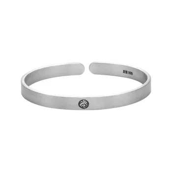 Old Qingyun Silver Building 999 Fine Silver Bangles Unisex