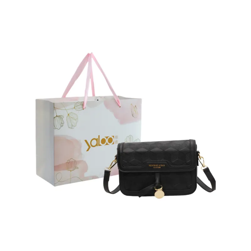 Yalu PVC Shoulder Bag, Crossbody Bag Unisex White/Black/Khaki & White/Black & White/Pink & White-6