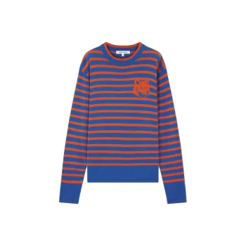 Maison Kitsune Logo-intarsia Cotton Jumper