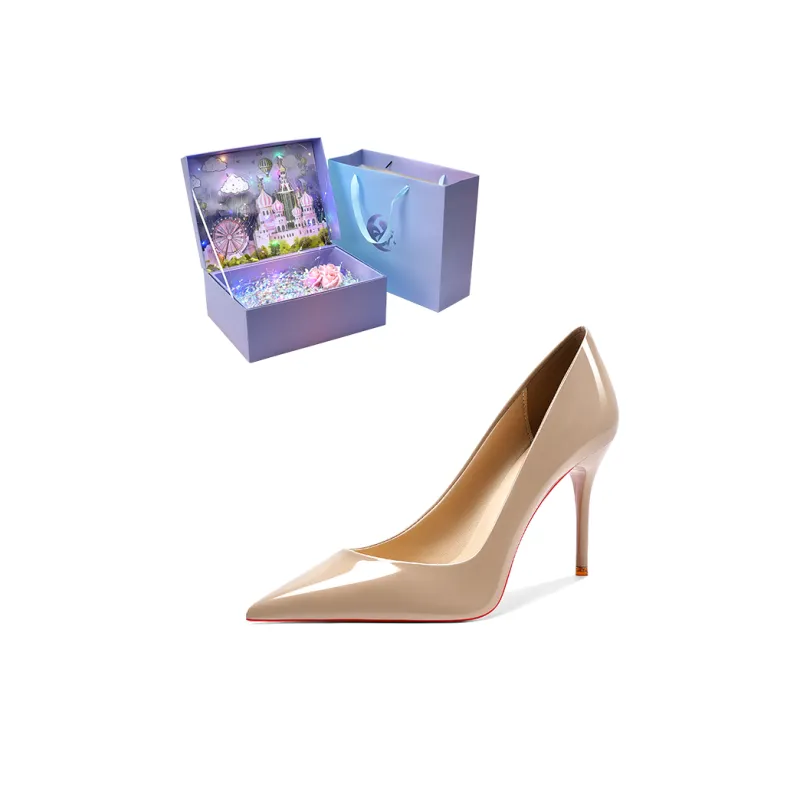 ROBINHOOD Castle Exclusive 3D Box Slim Heel High Heels Women's-20
