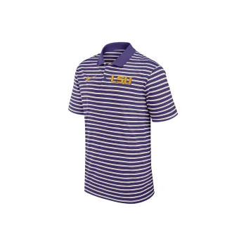 Nike Lsu Tigers Primetime Victory Striped Men's Nike Dri FIT College Polo