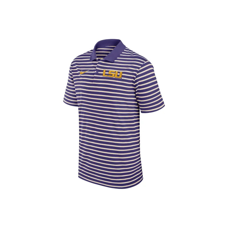 Nike Lsu Tigers Primetime Victory Striped Men's Nike Dri FIT College Polo-0