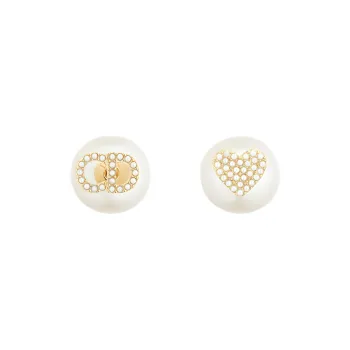 DIOR Earrings Women's Gold, White