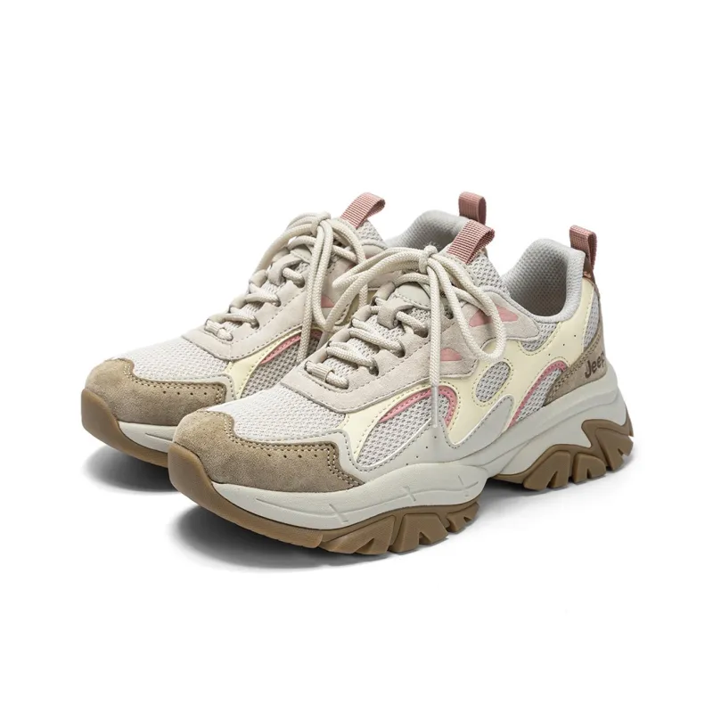 Jeep Cushioning, Abrasion Resistant, Breathable, Height Increasing Low Top Chunky Sneakers Women's-1