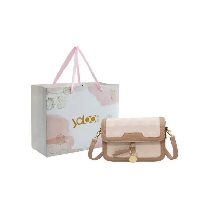 Yalu PVC Shoulder Bag, Crossbody Bag Unisex White/Black/Khaki & White/Black & White/Pink & White-11